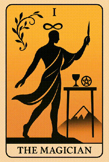 Tarot deck concept the magician to the high priestess